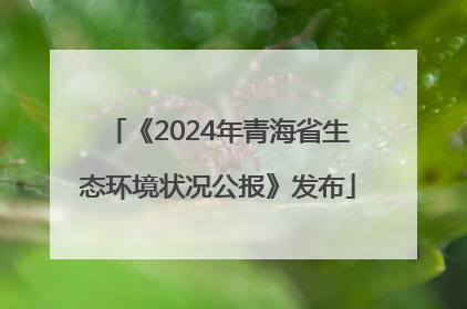 《2024年青海省生态环境状况公报》发布