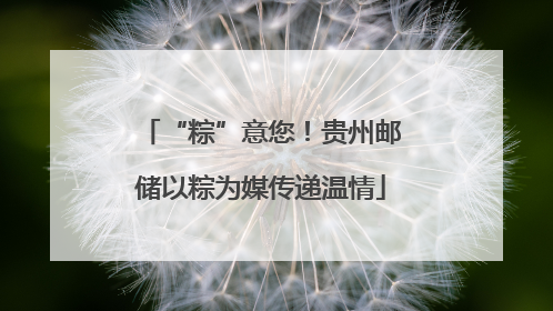 “粽”意您！贵州邮储以粽为媒传递温情