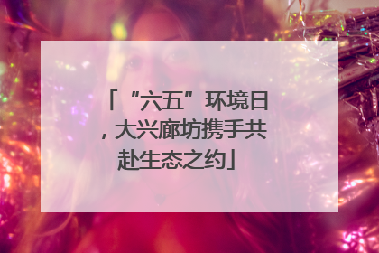 “六五”环境日，大兴廊坊携手共赴生态之约