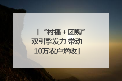 “村播＋团购”双引擎发力 带动10万农户增收
