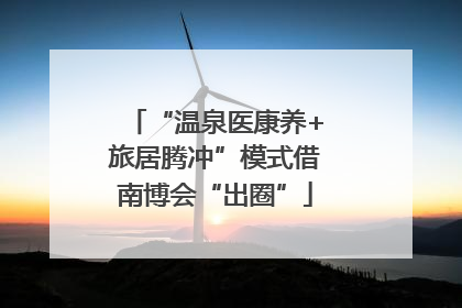 “温泉医康养+旅居腾冲”模式借南博会“出圈”