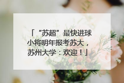 “苏超”最快进球小将明年报考苏大，苏州大学：欢迎！