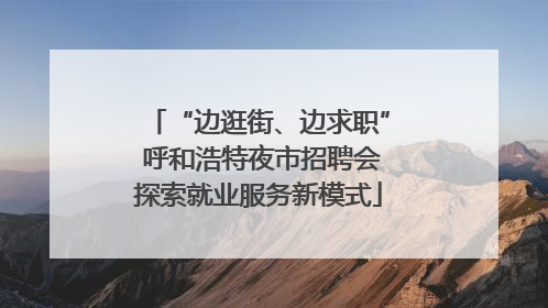 “边逛街、边求职” 呼和浩特夜市招聘会探索就业服务新模式
