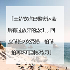 王楚钦称巴黎奥运会后有过放弃的念头，回应球拍2次受损：怕球拍再坏用副板练习