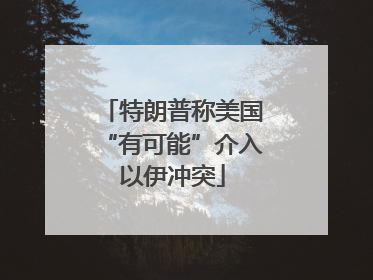 特朗普称美国“有可能”介入以伊冲突