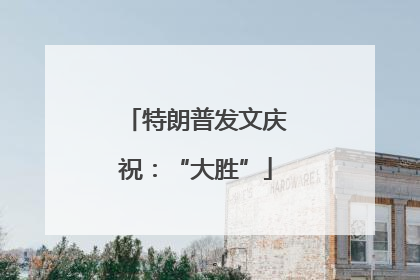 特朗普发文庆祝：“大胜”