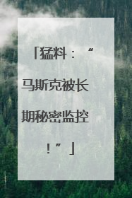 猛料：“马斯克被长期秘密监控！”