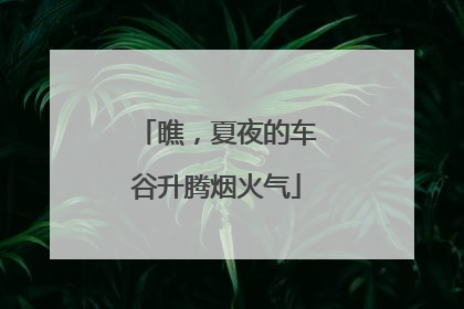瞧，夏夜的车谷升腾烟火气