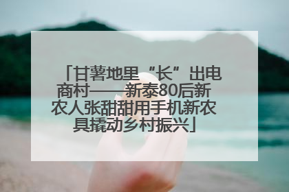 甘薯地里“长”出电商村——新泰80后新农人张甜甜用手机新农具撬动乡村振兴