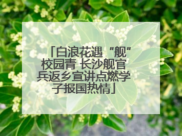 白浪花遇“舰”校园青 长沙舰官兵返乡宣讲点燃学子报国热情