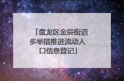 盘龙区金辰街道多举措推进流动人口信息登记