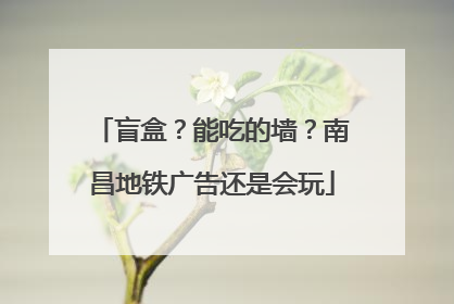盲盒？能吃的墙？南昌地铁广告还是会玩