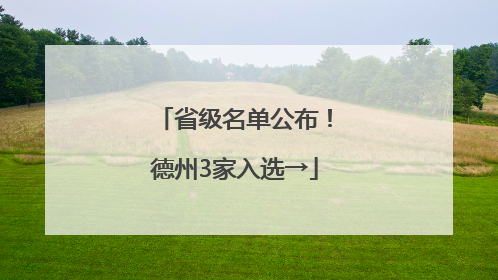 省级名单公布！德州3家入选→