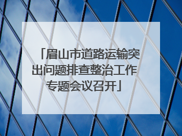 眉山市道路运输突出问题排查整治工作专题会议召开