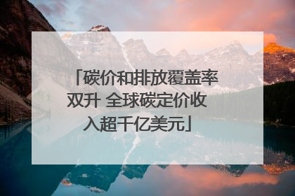 碳价和排放覆盖率双升 全球碳定价收入超千亿美元