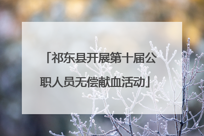 祁东县开展第十届公职人员无偿献血活动