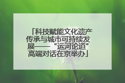 科技赋能文化遗产传承与城市可持续发展——“运河论道”高端对话在京举办