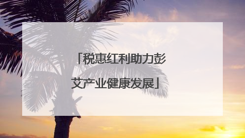 税惠红利助力彭艾产业健康发展