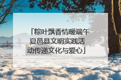 粽叶飘香情暖端午 夏邑县文明实践活动传递文化与爱心