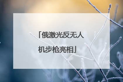 俄激光反无人机步枪亮相