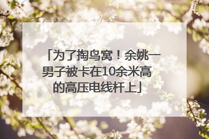 为了掏鸟窝！余姚一男子被卡在10余米高的高压电线杆上