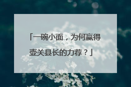 一碗小面，为何赢得壶关县长的力荐？