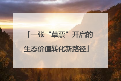 一张“草票”开启的生态价值转化新路径