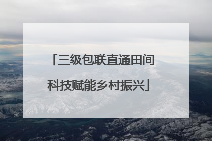三级包联直通田间 科技赋能乡村振兴