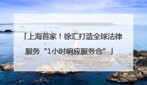 上海首家！徐汇打造全球法律服务“1小时响应服务仓”