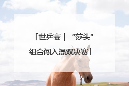 世乒赛｜“莎头”组合闯入混双决赛