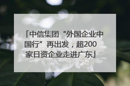 中信集团“外国企业中国行”再出发，超200家日资企业走进广东