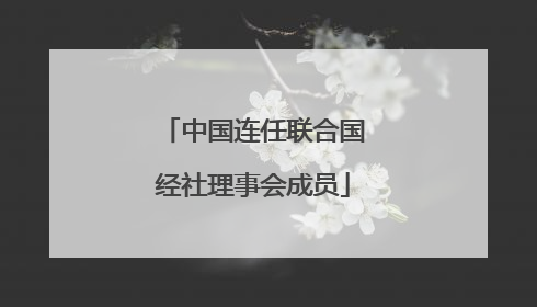中国连任联合国经社理事会成员