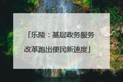 乐陵：基层政务服务改革跑出便民新速度