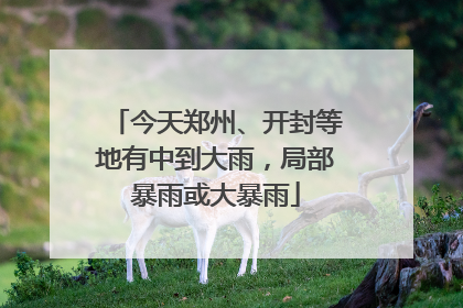 今天郑州、开封等地有中到大雨，局部暴雨或大暴雨