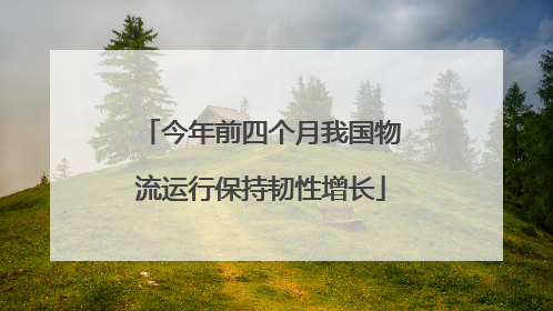 今年前四个月我国物流运行保持韧性增长