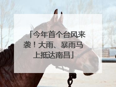 今年首个台风来袭！大雨、暴雨马上抵达南昌