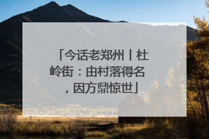 今话老郑州丨杜岭街：由村落得名，因方鼎惊世