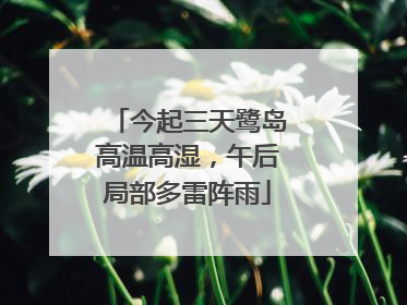 今起三天鹭岛高温高湿，午后局部多雷阵雨