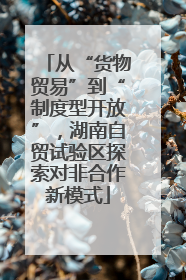 从“货物贸易”到“制度型开放”，湖南自贸试验区探索对非合作新模式