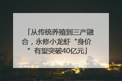 从传统养殖到三产融合，永修小龙虾“身价”有望突破40亿元