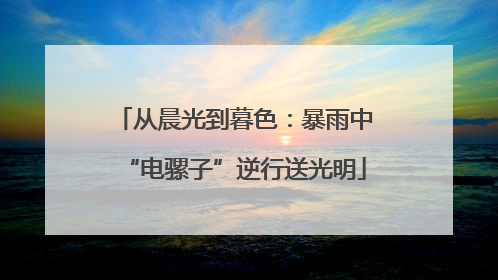 从晨光到暮色：暴雨中“电骡子”逆行送光明