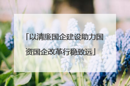 以清廉国企建设助力国资国企改革行稳致远