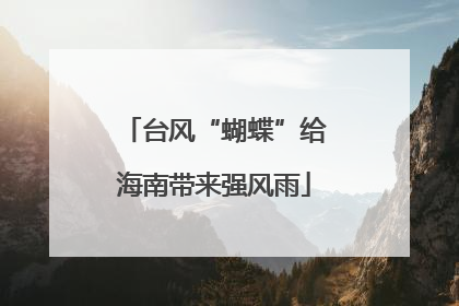 台风“蝴蝶”给海南带来强风雨