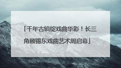 千年古镇绽戏曲华彩！长三角顾锡东戏曲艺术周启幕