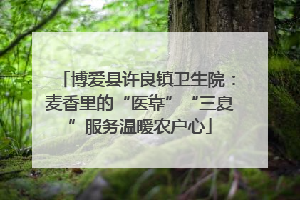 博爱县许良镇卫生院：麦香里的“医靠”“三夏”服务温暖农户心