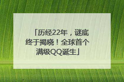 历经22年，谜底终于揭晓！全球首个满级QQ诞生