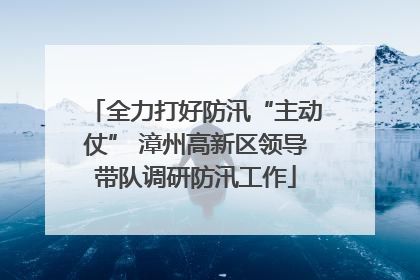 全力打好防汛“主动仗” 漳州高新区领导带队调研防汛工作