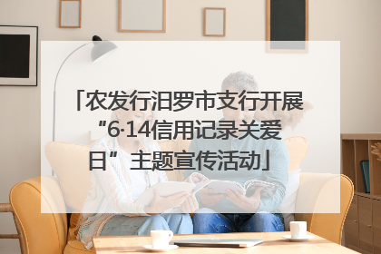农发行汨罗市支行开展“6·14信用记录关爱日”主题宣传活动