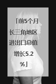 前5个月长三角地区进出口总值增长5.2%