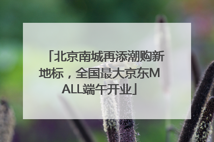 北京南城再添潮购新地标，全国最大京东MALL端午开业